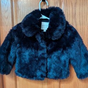 Janie and Jack Luxurious Faux Fur Jacket - Deep Blue